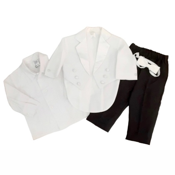 Lito Baby Matching Sets Lito Baby Boy Tuxedo Set 4pc White Suit